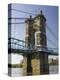 Roebling Suspension Bridge Over the Ohio River, Cincinnati, Ohio-Walter Bibikow-Premier Image Canvas