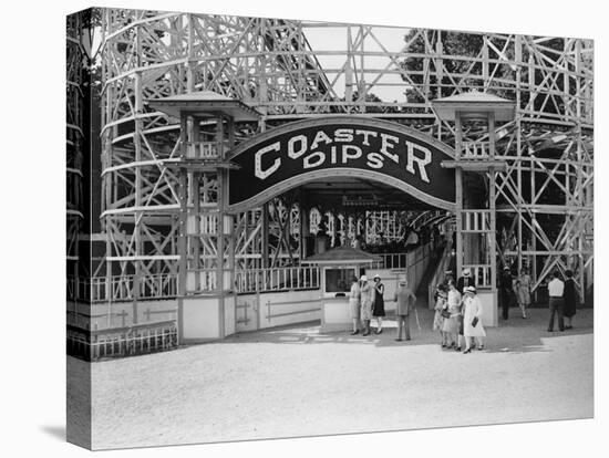 Roller Coaster at Glen Echo Park Photograph - Maryland-Lantern Press-Stretched Canvas