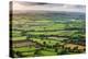 Rolling fields near Llangorse, Brecon Beacons National Park, Powys, Wales, UK. Autumn (October) 200-Adam Burton-Premier Image Canvas