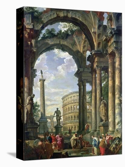 Roman Capriccio, 18th Century-Giovanni Paolo Pannini-Premier Image Canvas