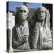Roman grave-slab with a husband and wife. Artist: Unknown-Unknown-Premier Image Canvas