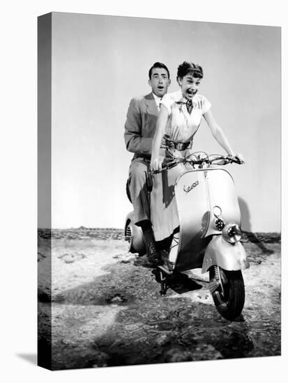 Roman Holiday, Audrey Hepburn, Gregory Peck, 1953-null-Stretched Canvas