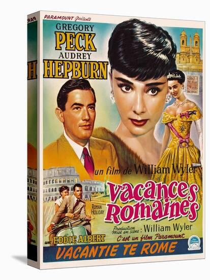 Roman Holiday, Gregory Peck, Audrey Hepburn, 1953-null-Stretched Canvas