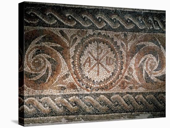 Roman Mosaic Depicting the Chi-Rho Symbol with Alpha and Omega, Spain-null-Premier Image Canvas