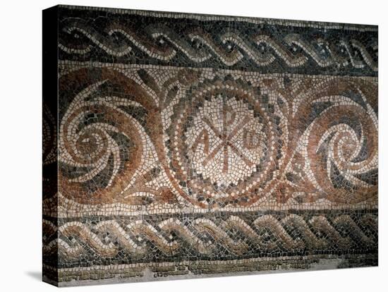 Roman Mosaic Depicting the Chi-Rho Symbol with Alpha and Omega, Spain-null-Premier Image Canvas