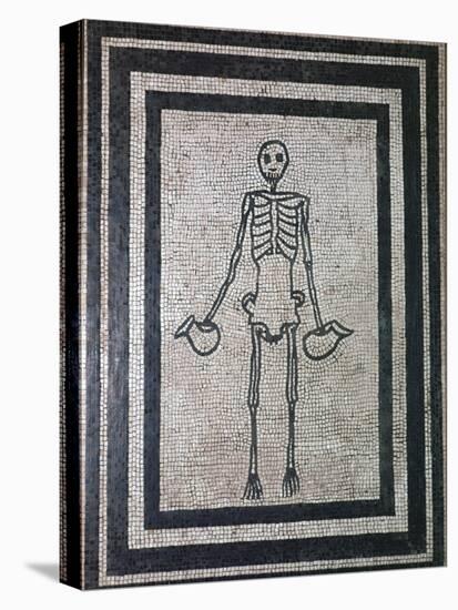 Roman mosaic of a skeleton, 1st century. Artist: Unknown-Unknown-Premier Image Canvas