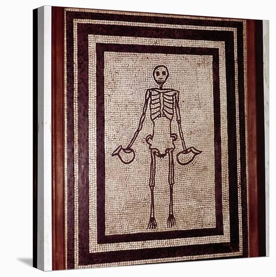 Roman mosaic of a skeleton, Pompeii, Italy. Artist: Unknown-Unknown-Premier Image Canvas