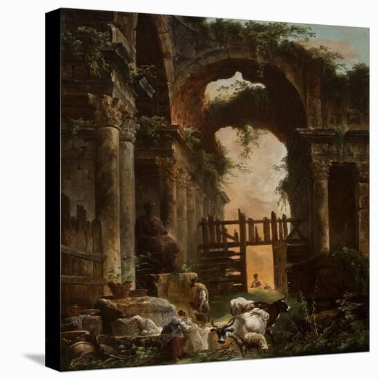 Roman Ruins, 1759 (Oil on Canvas)-Hubert Robert-Premier Image Canvas
