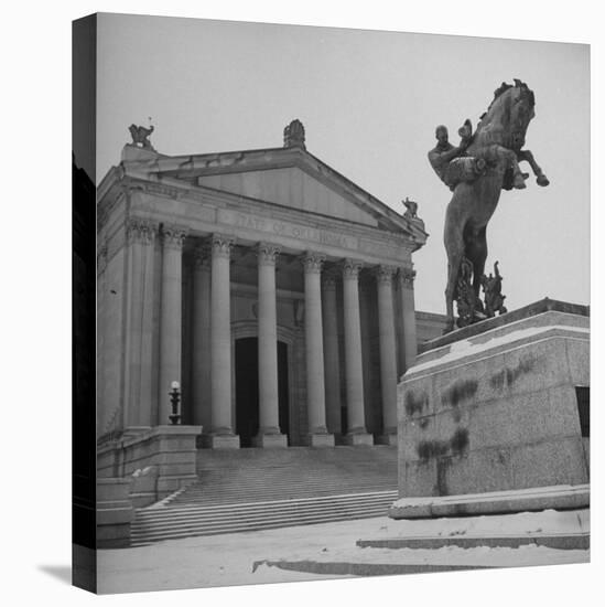 Romanesque Columns and Designs Decorating the Exterior of the University of Oklahoma Law School-Cornell Capa-Premier Image Canvas