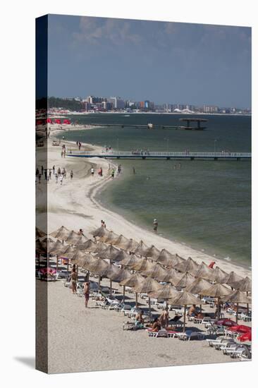 Romania, Black Sea Coast, Mamaia, Elevated Beach View-Walter Bibikow-Premier Image Canvas