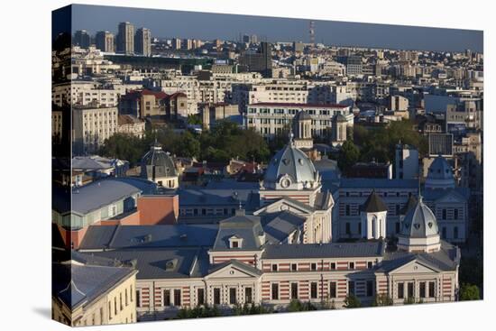 Romania, Bucharest, Coltea Hospital Along IC Bratianu Blvd at Sunset-Walter Bibikow-Premier Image Canvas