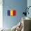 Romania Country Flag - Letterpress-Lantern Press-Stretched Canvas displayed on a wall