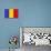 Romania Country Flag - Letterpress-Lantern Press-Stretched Canvas displayed on a wall
