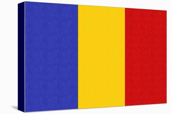 Romania Country Flag - Letterpress-Lantern Press-Stretched Canvas