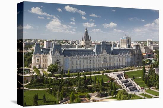 Romania, Moldavia, Iasi, Palace of Culture, Elevated View-Walter Bibikow-Premier Image Canvas