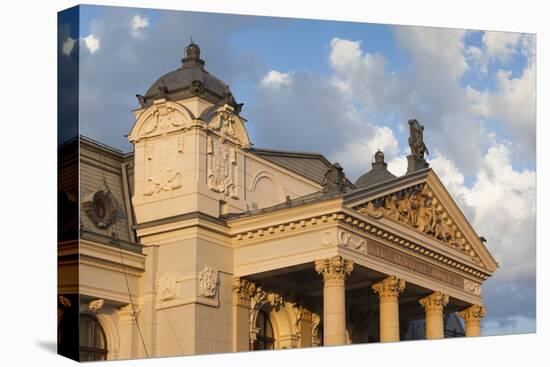 Romania, Moldavia, Iasi, Vasile Alecsandri National Theater at Sunset-Walter Bibikow-Premier Image Canvas