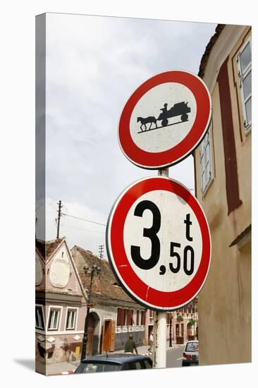 Romania, Road Signs, Ban Sign for Horses and Carts-Fact-Premier Image Canvas