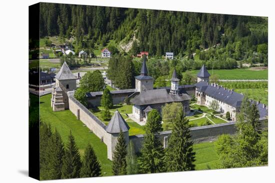 Romania, Sucevita, Sucevita Monastery, Exterior Elevated View-Walter Bibikow-Premier Image Canvas