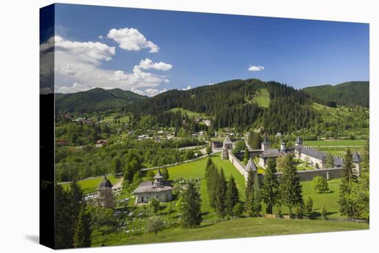 Romania, Sucevita, Sucevita Monastery, Exterior Elevated View-Walter Bibikow-Premier Image Canvas