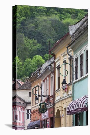 Romania, Transylvania, Brasov, Building Detail-Walter Bibikow-Premier Image Canvas