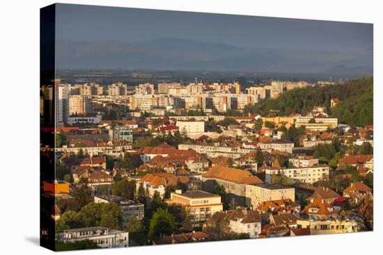 Romania, Transylvania, Brasov, New City Buildings, Sunset-Walter Bibikow-Premier Image Canvas