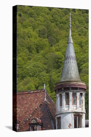 Romania, Transylvania, Sinaia, Antique Resort Building-Walter Bibikow-Premier Image Canvas