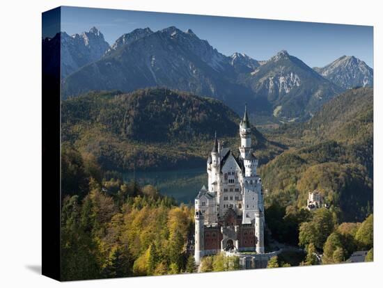 Romantic Neuschwanstein Castle and German Alps in Autumn, Southern Part of Romantic Road, Bavaria,-Richard Nebesky-Premier Image Canvas