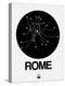 Rome Black Subway Map-NaxArt-Stretched Canvas