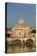Rome, Italy. St Peter's Basilica. Tiber river and Sant'Angelo Bridge in foreground.-null-Premier Image Canvas