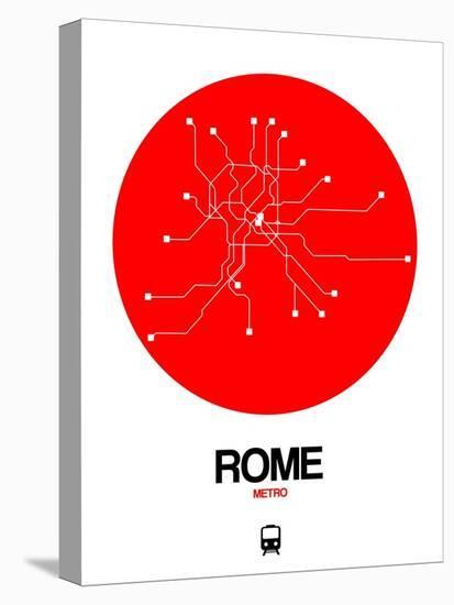 Rome Red Subway Map-NaxArt-Stretched Canvas