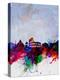 Rome Watercolor Skyline-NaxArt-Stretched Canvas