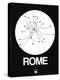 Rome White Subway Map-NaxArt-Stretched Canvas