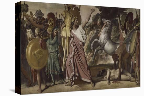 Romulus, vainqueur d'Acron, porte les dépouilles opimes au temple de Jupiter-Jean-Auguste-Dominique Ingres-Premier Image Canvas