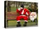 Ronald Guzman, Who Works as Santa Claus, Takes a Break in a Public Park in Lima, Peru-null-Premier Image Canvas