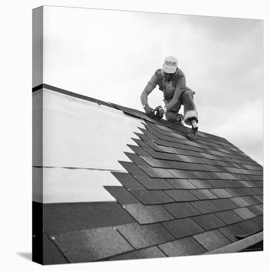 Roofer Working in Levittown-Tony Linck-Premier Image Canvas