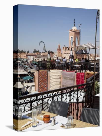 Rooftop Terrace and Minarets, Place Jemaa el Fna, Marrakesh, Morocco, North Africa, Africa-Frank Fell-Premier Image Canvas