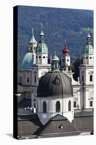 Rooftop View of the Baroque Church Domes and Spires of Salzburg, Austria-Julian Castle-Stretched Canvas