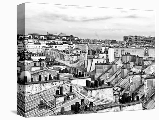 Rooftops View, Black and White Photography, Pompidou Center, Paris, France-Philippe Hugonnard-Premier Image Canvas