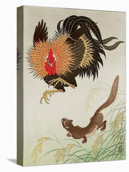 Rooster and Weasel-Koson Ohara-Premier Image Canvas