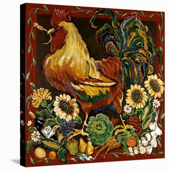 Rooster Harvest-Suzanne Etienne-Stretched Canvas