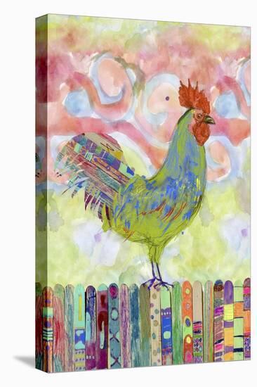 Rooster on a Fence I-Ingrid Blixt-Stretched Canvas