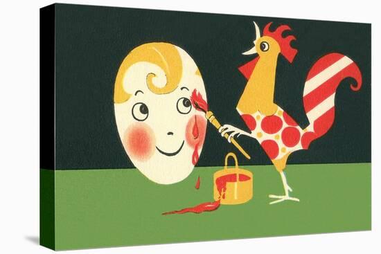 Rooster Painting Easter Egg-null-Stretched Canvas