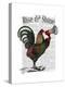 Rooster with Loudhailer-Fab Funky-Stretched Canvas