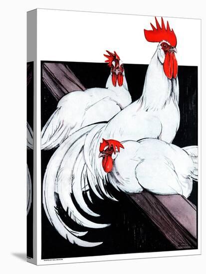 Roosting Rooster & Hens-Paul Bransom-Premier Image Canvas