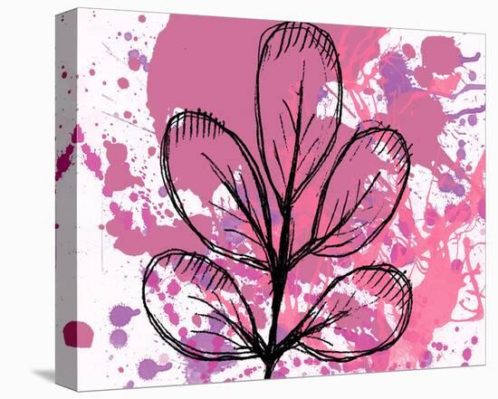 Rose Abstract Brush Splash Leaves-Irena Orlov-Stretched Canvas