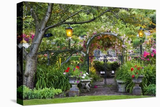 Rose Garden at Butchard Gardens in Full Bloom, Victoria, British Columbia, Canada-Terry Eggers-Premier Image Canvas