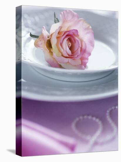 Rose on a Plate as Table Decoration-Alena Hrbkova-Premier Image Canvas