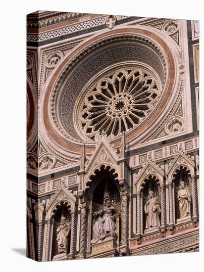 Rose Window and Facade of Polychrome Marble, Duomo Santa Maria Del Fiore, Florence, Tuscany, Italy-Patrick Dieudonne-Premier Image Canvas