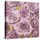 Roses - Amethyst on Gold-Kate Bennett-Stretched Canvas