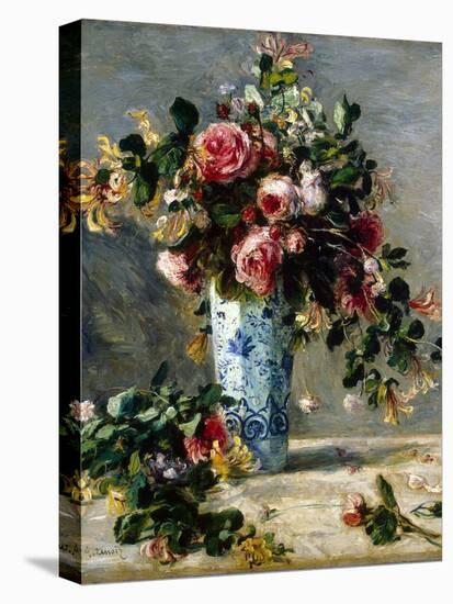 Roses and Jasmine in a Delft Vase, 1880-1881-Pierre-Auguste Renoir-Premier Image Canvas